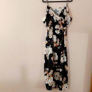 Amazon Essentials Cold Shoulder Floral Dress, XL